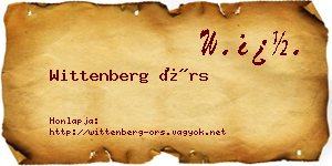 Wittenberg Örs névjegykártya