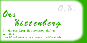 ors wittenberg business card